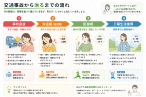 事故から治るまでの流れを詳しく説明